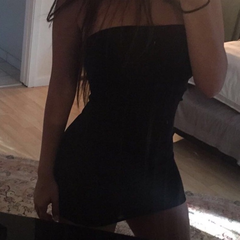 MISGUIDED slinky-layered bodycon strapless dress